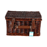 Hectarul - Cos de picnic pentru 2 persoane din rachita naturala maro cu tacamuri si vesela incluse ZQ23-1136